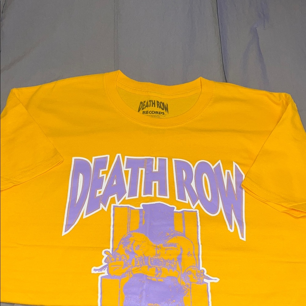Death Row Records Men's Yellow Graphic Tee